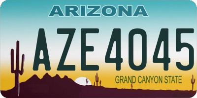 AZ license plate AZE4045