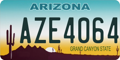 AZ license plate AZE4064