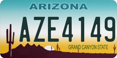 AZ license plate AZE4149
