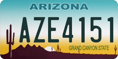 AZ license plate AZE4151