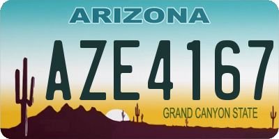 AZ license plate AZE4167