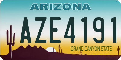 AZ license plate AZE4191