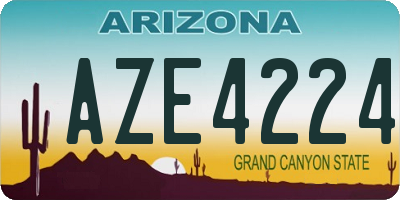 AZ license plate AZE4224