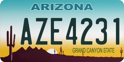 AZ license plate AZE4231