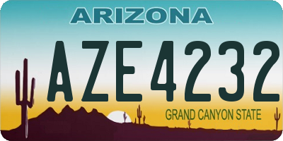 AZ license plate AZE4232