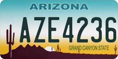 AZ license plate AZE4236