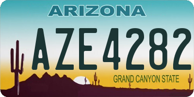 AZ license plate AZE4282
