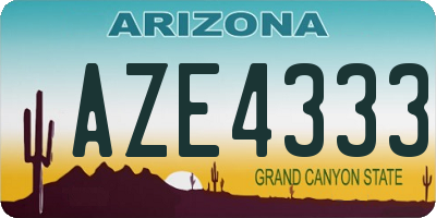 AZ license plate AZE4333