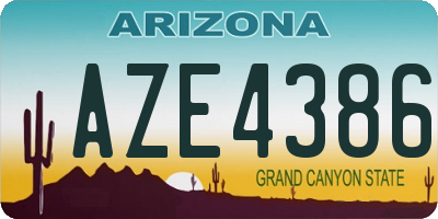 AZ license plate AZE4386