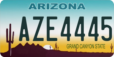 AZ license plate AZE4445