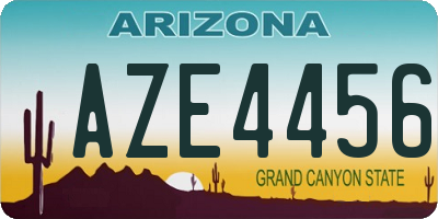 AZ license plate AZE4456