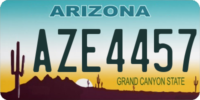 AZ license plate AZE4457