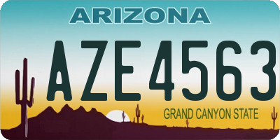 AZ license plate AZE4563