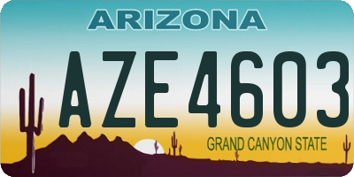 AZ license plate AZE4603