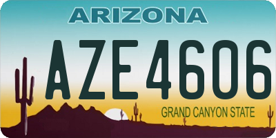 AZ license plate AZE4606
