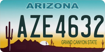 AZ license plate AZE4632