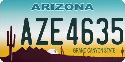 AZ license plate AZE4635