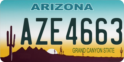 AZ license plate AZE4663