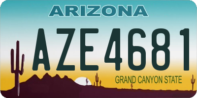 AZ license plate AZE4681