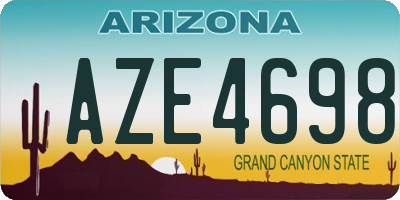 AZ license plate AZE4698