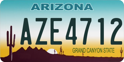 AZ license plate AZE4712