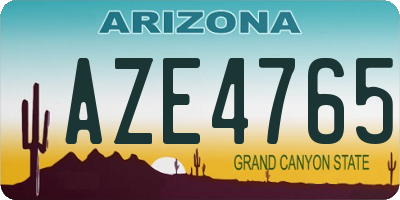 AZ license plate AZE4765