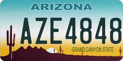 AZ license plate AZE4848
