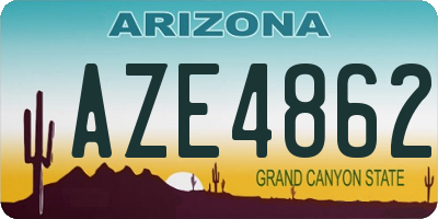 AZ license plate AZE4862