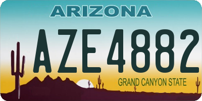 AZ license plate AZE4882