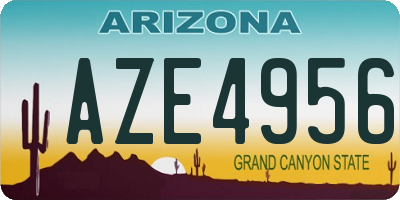AZ license plate AZE4956