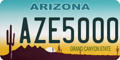 AZ license plate AZE5000