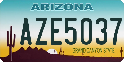 AZ license plate AZE5037