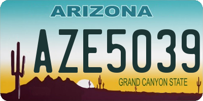 AZ license plate AZE5039