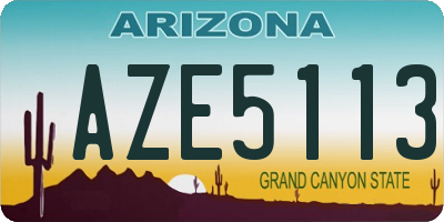AZ license plate AZE5113