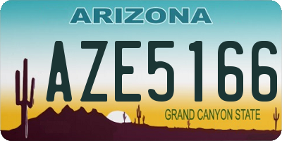 AZ license plate AZE5166