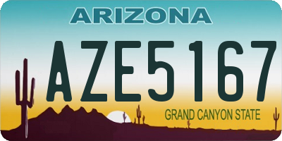 AZ license plate AZE5167