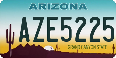 AZ license plate AZE5225