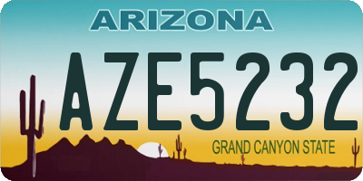 AZ license plate AZE5232