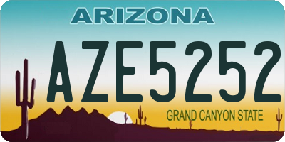 AZ license plate AZE5252