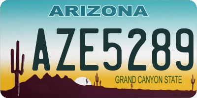 AZ license plate AZE5289