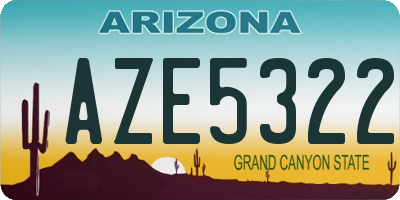 AZ license plate AZE5322