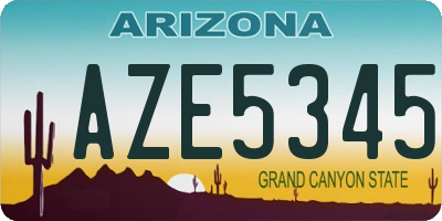 AZ license plate AZE5345