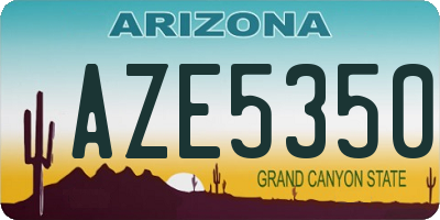 AZ license plate AZE5350