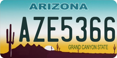 AZ license plate AZE5366