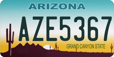AZ license plate AZE5367