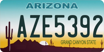 AZ license plate AZE5392