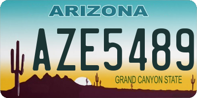 AZ license plate AZE5489