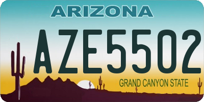 AZ license plate AZE5502