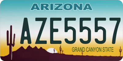 AZ license plate AZE5557