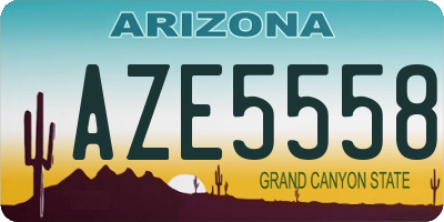 AZ license plate AZE5558